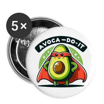 Avoca-Do-It - Buttons groß 56 mm (5er Pack) - Weiß - Vorne