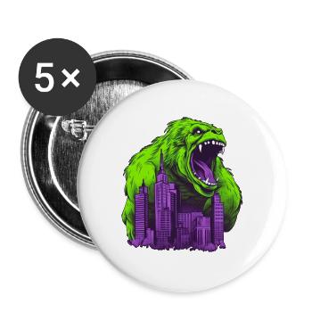 Gorilla 07 - Buttons large 2.2''/56 mm (5-pack) - white - Front