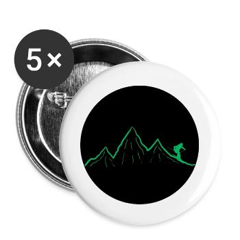 Ski dich frei! (dunkel grün) - Buttons groß 56 mm (5er Pack) - Weiß - Vorne