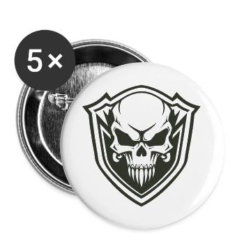 Armée, Guerre, Militaire, Uniforme, Force, Soldat Camouflage - Lot de 5 grands badges (56 mm) - blanc - Devant