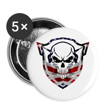 Army War Military Uniform Force Soldier Camouflage - Buttons large 2.2''/56 mm (5-pack) - white - Front