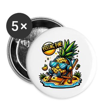 Feeling Pine - Buttons groß 56 mm (5er Pack) - Weiß - Vorne