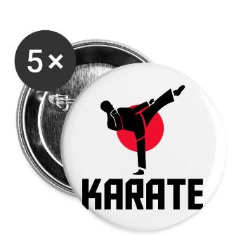 karate - Buttons large 2.2''/56 mm (5-pack) - white - Front