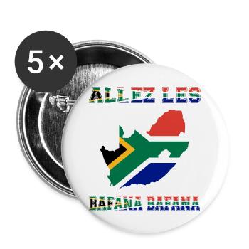 Allez LES BAFANA BAFANA Maillot de Pied - Lot de 5 grands badges (56 mm) - blanc - Devant