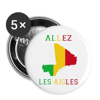 Allez Les Aigles Maillot de Pied The Eagles - Lot de 5 grands badges (56 mm) - blanc - Devant
