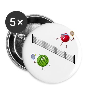 Tennis cranberry and watermelon - Buttons large 2.2''/56 mm (5-pack) - white - Front