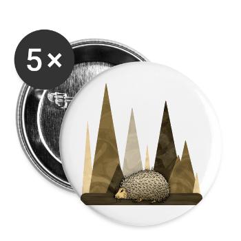 Igel - Buttons groß 56 mm (5er Pack) - Weiß - Vorne