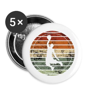Retro Basketball - Vintage Gift Idea - Buttons large 2.2''/56 mm (5-pack) - white - Front