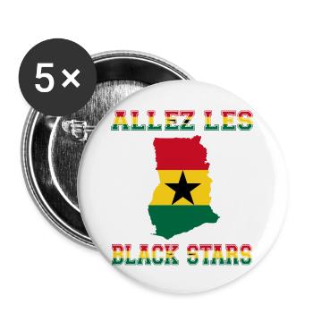 Allez Les Black Stars Maillot Meteors Starlets - Lot de 5 grands badges (56 mm) - blanc - Devant