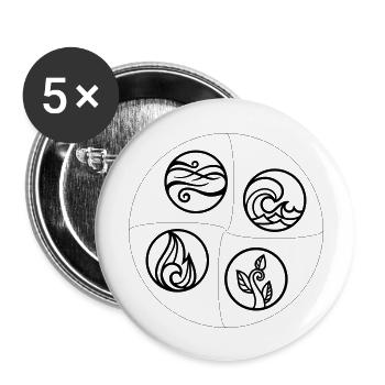 4 Elemente - Buttons groß 56 mm (5er Pack) - Weiß - Vorne