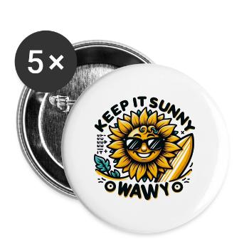 Keep it Sunny - Buttons large 2.2''/56 mm (5-pack) - white - Front