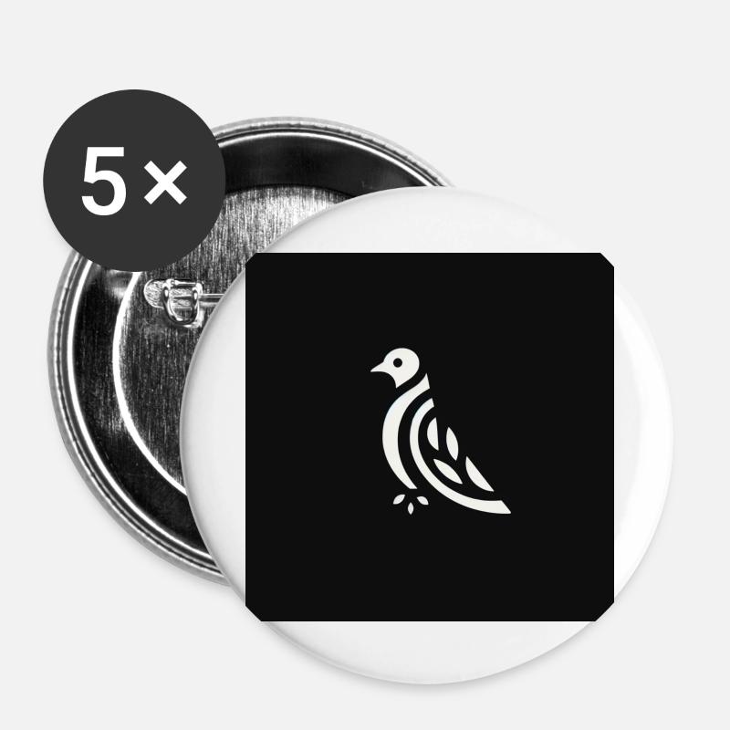 Ethereal Bird - Buttons large 2.2''/56 mm (5-pack) - white