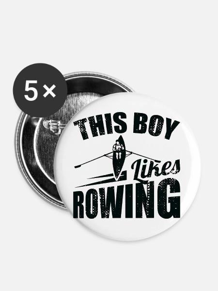 Rudersport Kind - Buttons groß 56 mm (5er Pack) - Weiß