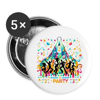 Dance & Music: Festive Party Vibes Art - Buttons large 2.2''/56 mm (5-pack) - white - Front