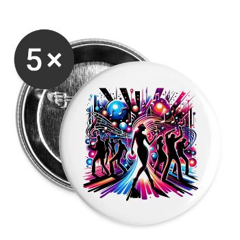 Living Music, Dance, Art – Movement, Energy - Buttons large 2.2''/56 mm (5-pack) - white - Front