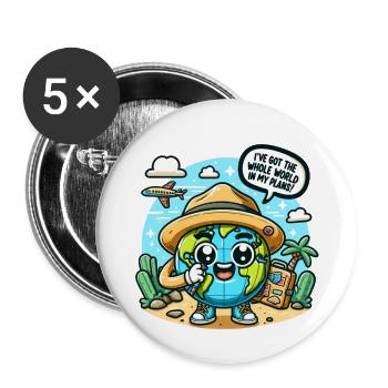 World In My Plans - Buttons large 2.2''/56 mm (5-pack) - white - Front