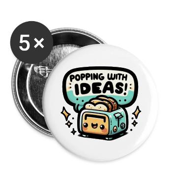 Popping With Ideas - Buttons groß 56 mm (5er Pack) - Weiß - Vorne