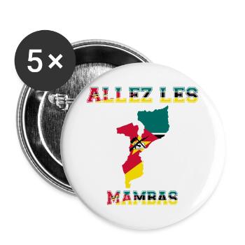 Allez Les Mambas Maillot de Pied Os Mambas - Lot de 5 grands badges (56 mm) - blanc - Devant