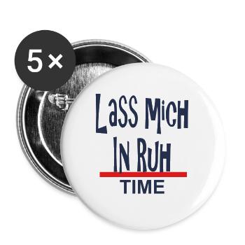 Lass Mich in Ruhe-Time-Design - Buttons groß 56 mm (5er Pack) - Weiß - Vorne