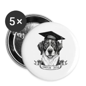 Abitur 2024 - Buttons groß 56 mm (5er Pack) - Weiß - Vorne