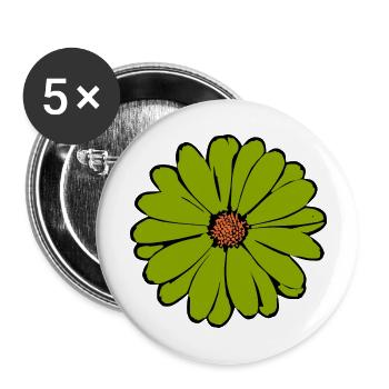 Fleur verte, fleur verte, fleurs vertes, jour de la Saint-Patrick - Lot de 5 grands badges (56 mm) - blanc - Devant