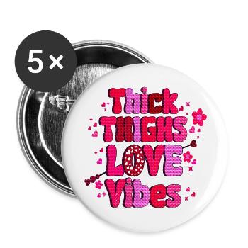 Aimez-moi la Saint-Valentin Joyeux Valentin Saint-Valentin - Lot de 5 grands badges (56 mm) - blanc - Devant
