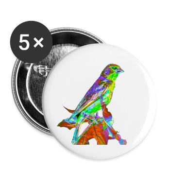 Colorful Bird, T-shirt, Gift, BirthdayA734003 - Buttons large 2.2''/56 mm (5-pack) - white - Front