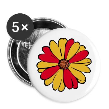 70s Flower Pattern Retro Hippie Flowers Power - Buttons large 2.2''/56 mm (5-pack) - white - Front