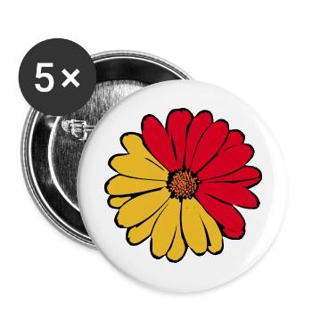 70s Flower Pattern - Buttons large 2.2''/56 mm (5-pack) - white - Front