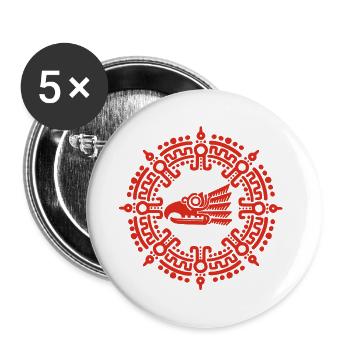 Red Aztec Symbol - Buttons large 2.2''/56 mm (5-pack) - white - Front