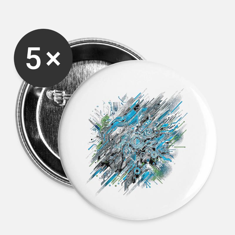 Neural Network Velocity - Buttons large 2.2''/56 mm (5-pack) - white
