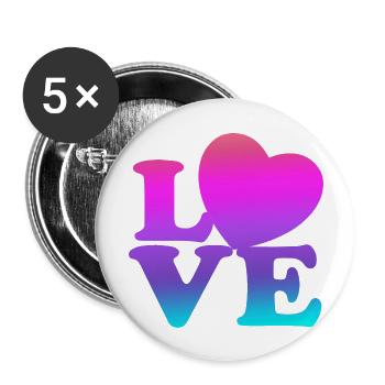 Liebe mich Valentinstag Alles Gute zum Valentinstag Valentinstag - Buttons groß 56 mm (5er Pack) - Weiß - Vorne