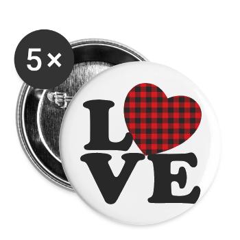 Love me Valentine Happy Valentines Valentines - Buttons large 2.2''/56 mm (5-pack) - white - Front