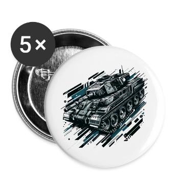 Avancée de l’avant-garde blindée - Lot de 5 grands badges (56 mm) - blanc - Devant
