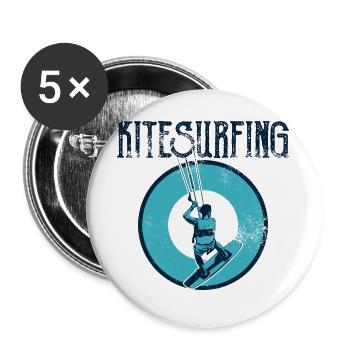Kitesurfers - Buttons large 2.2''/56 mm (5-pack) - white - Front