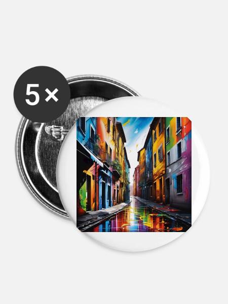 Fantastic Roads - Buttons large 2.2''/56 mm (5-pack) - white