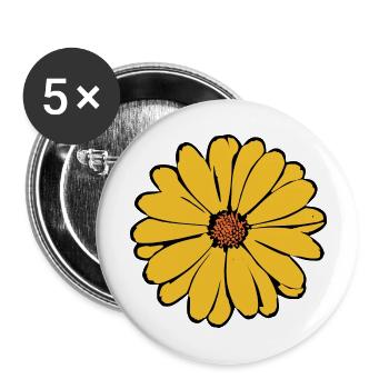 Flower Yellow Flower Gift Idea Christmas - Buttons large 2.2''/56 mm (5-pack) - white - Front