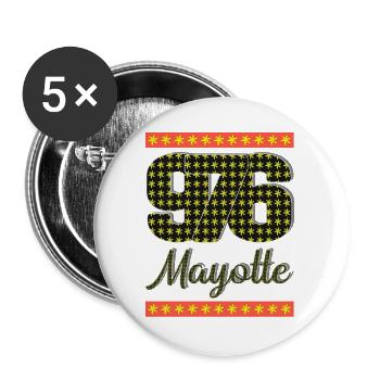 T SHIRT 976 MAYOTTE_MAHORAIS_MAHORAISE - Lot de 5 grands badges (56 mm) - blanc - Devant