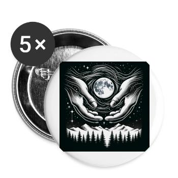 Harmonie au clair de lune - Lot de 5 grands badges (56 mm) - blanc - Devant