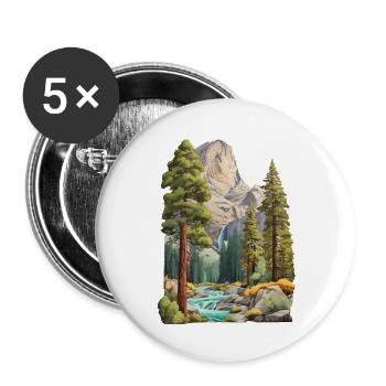 Wunder schöne Berglandschaft - Buttons groß 56 mm (5er Pack) - Weiß - Vorne