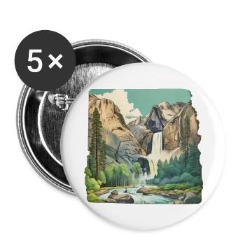 Wunder schöne Berglandschaft - Buttons groß 56 mm (5er Pack) - Weiß - Vorne
