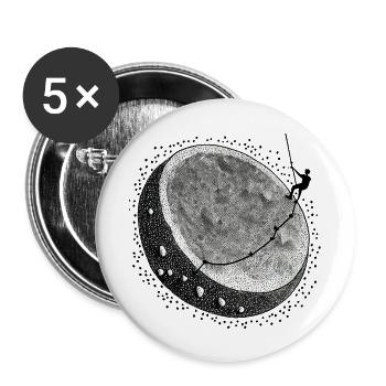 Hand-painted climber - Buttons large 2.2''/56 mm (5-pack) - white - Front