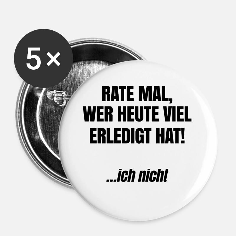 Ist Mir Egal Witzig Statement Haltung - Buttons groß 56 mm (5er Pack) - Weiß