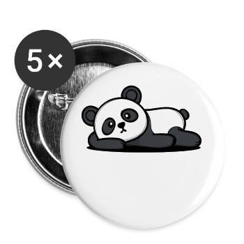 Is Mir Egal Statement Panda Gleichgültig - Buttons groß 56 mm (5er Pack) - Weiß - Vorne