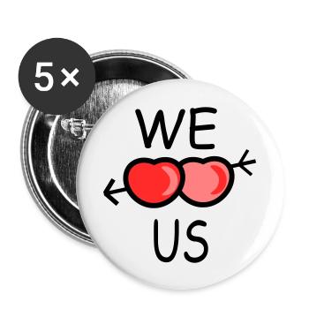 We love us - Buttons large 2.2''/56 mm (5-pack) - white - Front