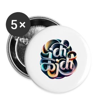 Selbstliebe im Wirbe - Buttons groß 56 mm (5er Pack) - Weiß - Vorne