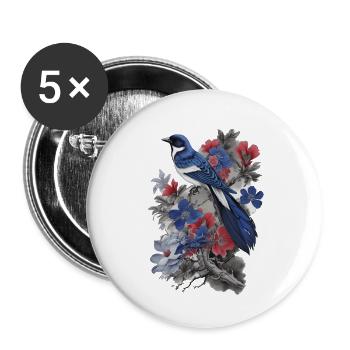 Bird - Buttons large 2.2''/56 mm (5-pack) - white - Front