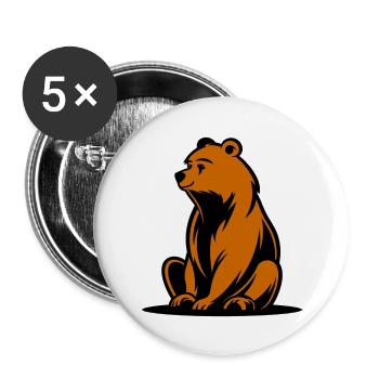 Niedlicher kleiner Bär als T-Shirt Illustration - Buttons groß 56 mm (5er Pack) - Weiß - Vorne