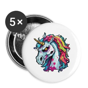 Unicorn / mythical creatures / fairy tales / magic / glitter - Buttons large 2.2''/56 mm (5-pack) - white - Front