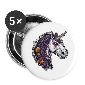Unicorn / mythical creatures / fairy tales / magic / glitter - Buttons large 2.2''/56 mm (5-pack) - white - Front